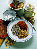 View of assorted herbs used in Chinese medicine
