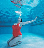 Pregnant woman in a swimming pool