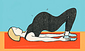 Pregnant woman exercising,artwork