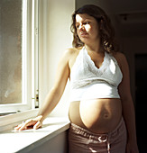 Unhappy pregnant woman