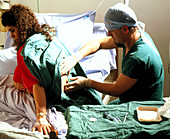 Doctor sites epidural anaesthetic for childbirth