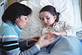 Mother and daughter in hospital