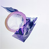 Rolled-up condom