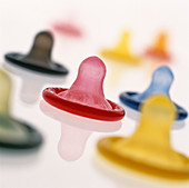 Rolled-up condoms