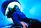 Sleep research: napping chair with patient awake