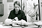Infant CPR first aid training