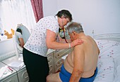 Chest examination during a home visit