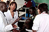 Doctors in a Ugandan refugee camp