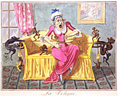 19th century caricature of a woman with colic