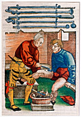 Wound cauterisation,16th century