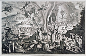 19th century engraving of a witches sabbath