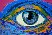 Computer graphic representation of the human eye