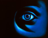 Abstract illustration of the human eye,at night