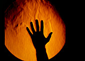 Schlieren image: heat rising from a hand