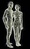 contour map of man and woman together