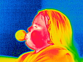 Girl with bubblegum,thermogram