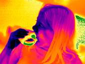 Eating sandwich,thermogram