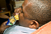 Man eating crisps