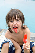 Boy eating lolly