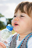 Toddler drinking water