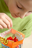 Girl eating sweets