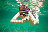 Boy snorkelling