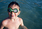 Child wearing goggles