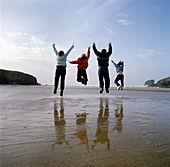 Family at a beach