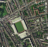Arsenal's Highbury stadium,aerial view