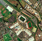 Wigan Athletic's JJB Stadium,aerial view