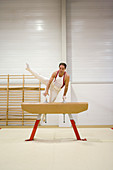 Gymnast performing