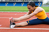 Athlete stretching