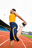 Athlete stretching