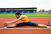 Athlete stretching