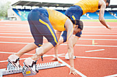 Athlete leaving the blocks