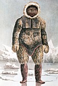 Illustration of an Inuit (eskimo) man