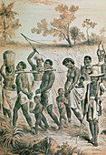 Engraving of native African slaves