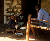 Farmer and his family,Kenya