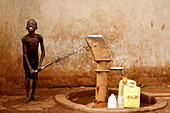 Using a water pump,Uganda