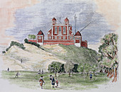 Coloured artwork of Royal Greenwich Observatory