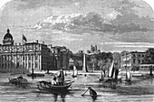 Greenwich buildings from the Thames,1891