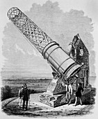 Engraving of the Melbourne Telescope in 1868