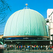 People queuing outside London Planetarium,England