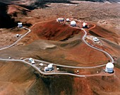 Telescope domes on the top of Mauna Kea volcano