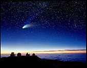 Mauna kea observatory & comet Hale-Bopp