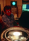 Astronomer working at Solar Vacuum Telescope