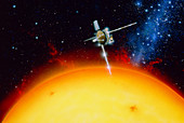 Artist's impression of Ulysses approacing the Sun