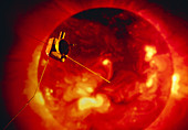 Model of Ulysses solar explorer orbiting the Sun