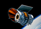 Artwork of IRAS in orbit