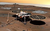 Phoenix spacecraft on Mars,artwork
